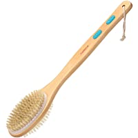 Los mejores  - Cepillo de ducha con cerdas suaves y rígidas- para exfoliar la piel y un exfoliante suave- cabezal de cepillo de doble…